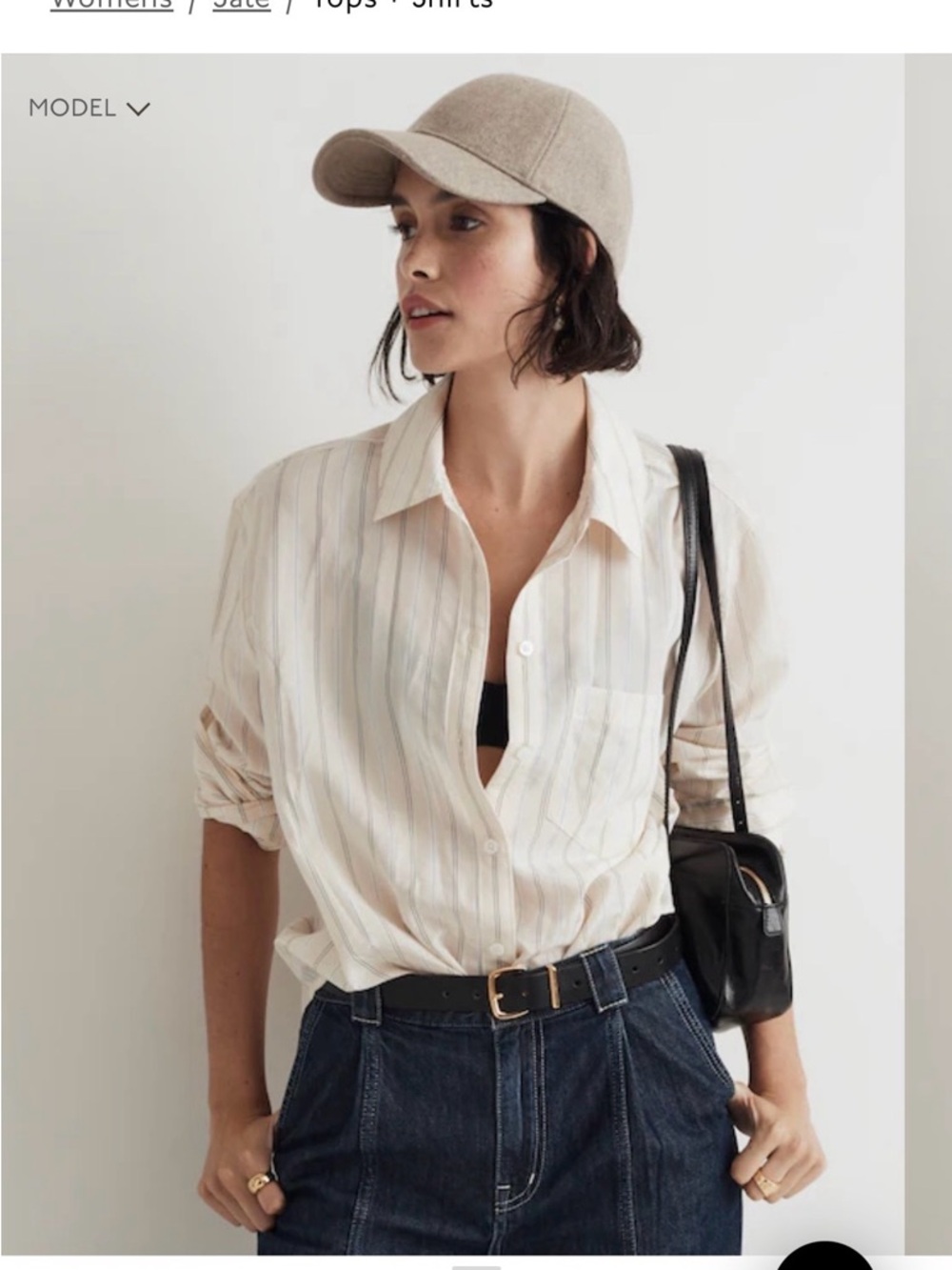 Madewell Cream and Pale Blue Striped Button-Down Shirt